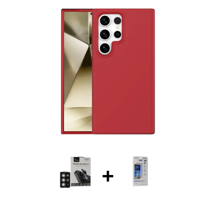 MARSİLYAN™- Galaxy S24 Ultra Kılıf Kozmos Yansıma Özel Seri - Siyah Durable Full Glue Curved Hayalet Cam + PVD Metal Kamera Lens - DNMR