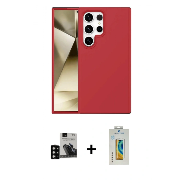 MARSİLYAN™- Galaxy S24 Ultra Kılıf Kozmos Yansıma Özel Seri - Siyah Polymer Nano Ekran Koruyucu + PVD Metal Kamera Lens - SH
