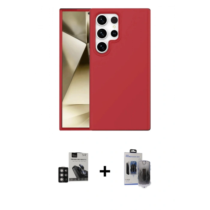 MARSİLYAN™- Galaxy S24 Ultra Kılıf Kozmos Yansıma Özel Seri - Siyah Vanessa Magic Hayalet Cam + PVD Metal Kamera Lens - DNMR