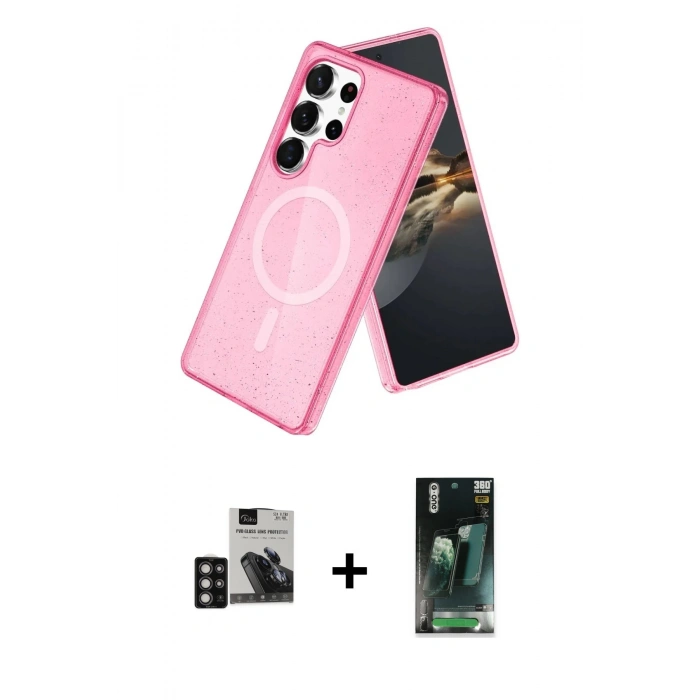 MARSİLYAN™- Galaxy S24 Ultra Kılıf Nova Asil Prime - Siyah 360 Mat Full Body Arka Koruyucu + PVD Metal Kamera Lens - DNMR