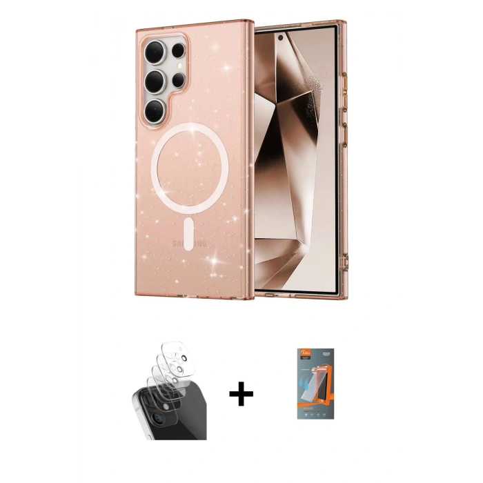 MARSİLYAN™- Galaxy S24 Ultra Kılıf Nova Asil Prime - Siyah AutoKit 5in1 Fiber Hayalet Polymer Nano Ekran Koruyucu + Kamera Lens Koruma Cam - SF