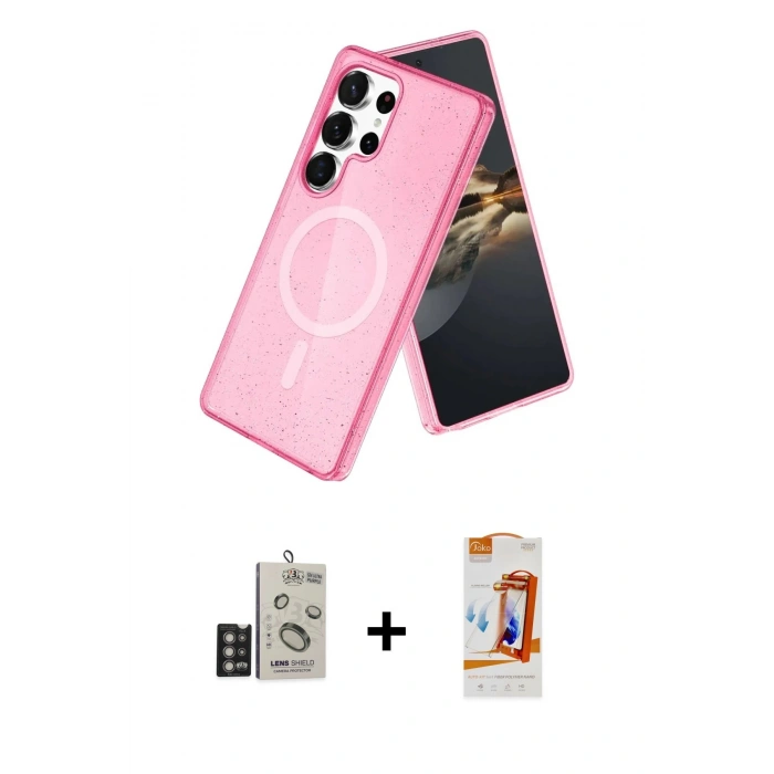 MARSİLYAN™- Galaxy S24 Ultra Kılıf Nova Asil Prime - Siyah AutoKit 5in1 Fiber Polymer Nano Ekran Koruyucu + Bilvis Titan Kamera Lens - DNMR