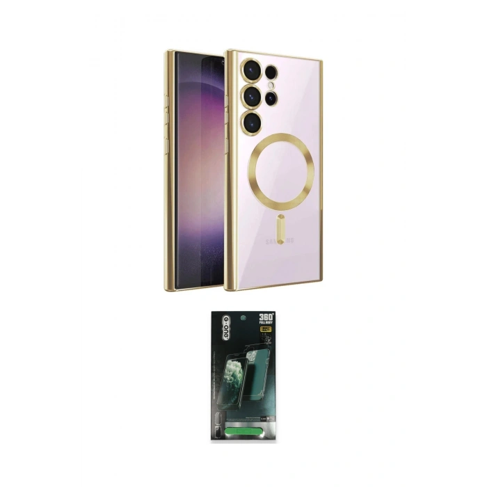MARSİLYAN™- Galaxy S24 Ultra Kılıf Nova Işık Özel Seri - Siyah 360 Mat Full Body Arka Koruyucu