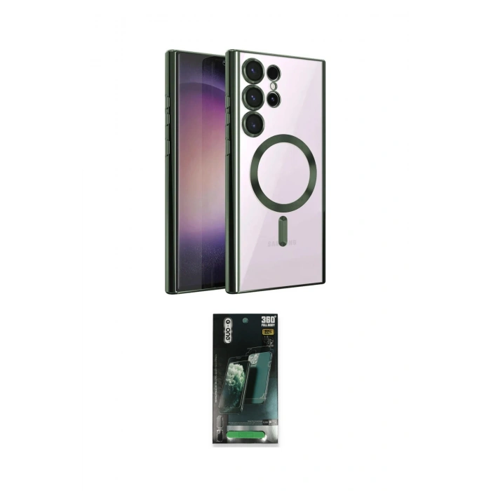 MARSİLYAN™- Galaxy S24 Ultra Kılıf Nova Işık Özel Seri - Siyah 360 Mat Full Body Arka Koruyucu