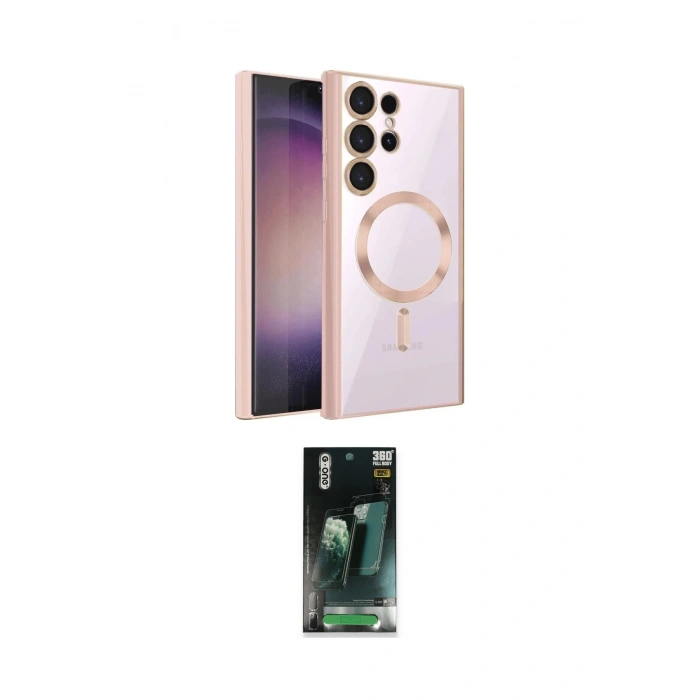 MARSİLYAN™- Galaxy S24 Ultra Kılıf Nova Işık Özel Seri - Siyah 360 Mat Full Body Arka Koruyucu