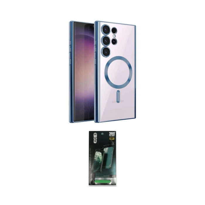 MARSİLYAN™- Galaxy S24 Ultra Kılıf Nova Işık Özel Seri - Siyah 360 Mat Full Body Arka Koruyucu