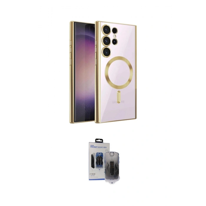 MARSİLYAN™- Galaxy S24 Ultra Kılıf Nova Işık Özel Seri - Siyah Vanessa Magic Hayalet Cam