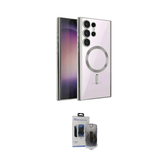MARSİLYAN™- Galaxy S24 Ultra Kılıf Nova Işık Özel Seri - Siyah Vanessa Magic Hayalet Cam