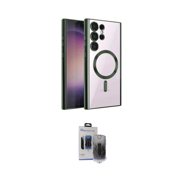 MARSİLYAN™- Galaxy S24 Ultra Kılıf Nova Işık Özel Seri - Siyah Vanessa Magic Hayalet Cam