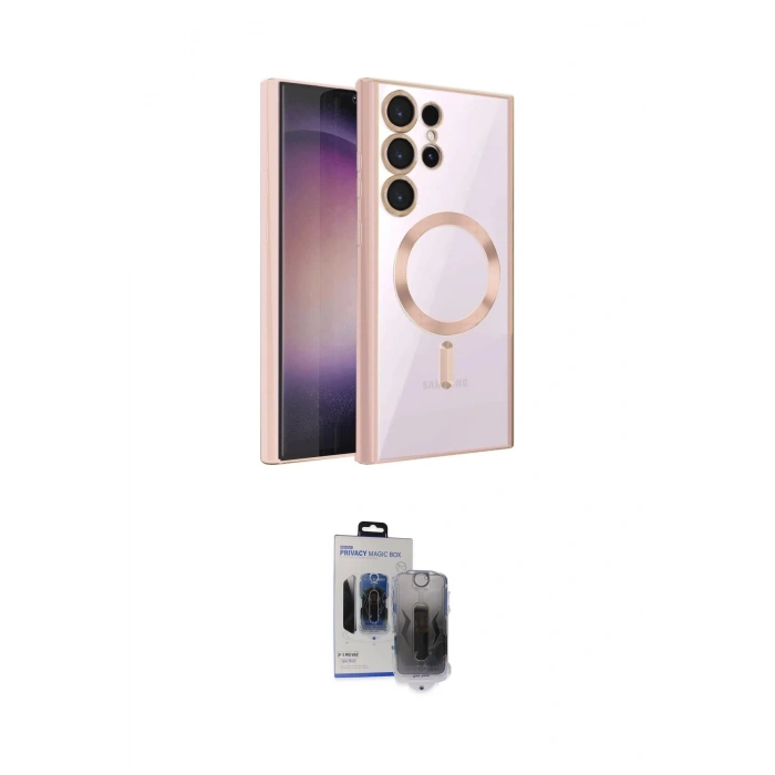 MARSİLYAN™- Galaxy S24 Ultra Kılıf Nova Işık Özel Seri - Siyah Vanessa Magic Hayalet Cam
