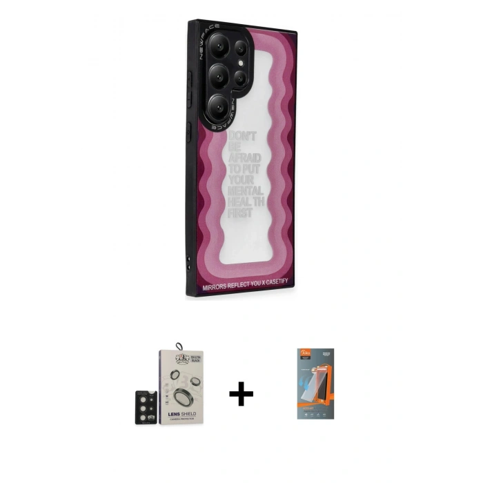 MARSİLYAN™- Galaxy S24 Ultra Kılıf Odak Klasik Serisi - Siyah AutoKit 5in1 Fiber Hayalet Polymer Nano Ekran Koruyucu + Bilvis Titan Kamera Lens - SH