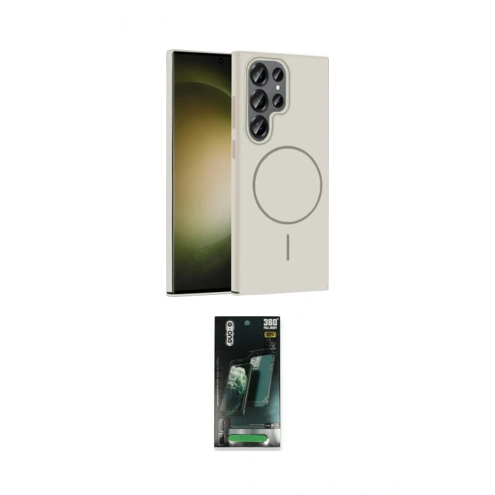 MARSİLYAN™- Galaxy S24 Ultra Kılıf Siluet Doku Özel Seri - Şeffaf 360 Full Body Arka Koruyucu