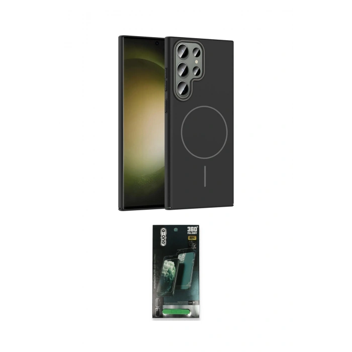 MARSİLYAN™- Galaxy S24 Ultra Kılıf Siluet Doku Özel Seri - Şeffaf 360 Full Body Arka Koruyucu