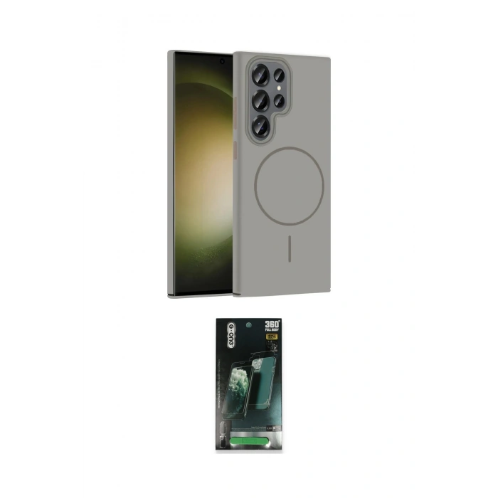 MARSİLYAN™- Galaxy S24 Ultra Kılıf Siluet Doku Özel Seri - Şeffaf 360 Full Body Arka Koruyucu
