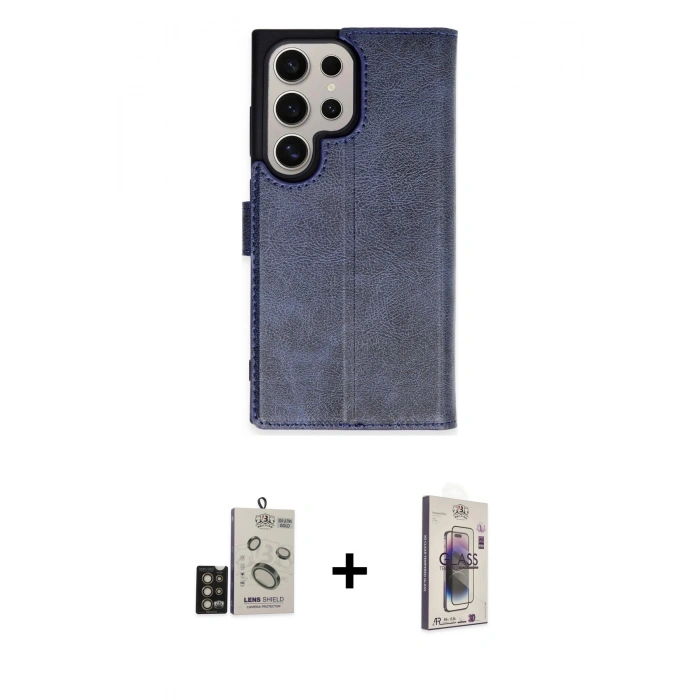 MARSİLYAN™- Galaxy S24 Ultra Kılıf Siluet Işık Serisi - Siyah Bilvis 3D Cam Ekran Koruyucu + Bilvis Titan Kamera Lens - GD