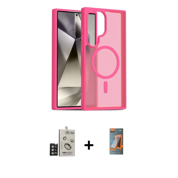 MARSİLYAN™- Galaxy S24 Ultra Kılıf Siluet Minimal Prime - Siyah AutoKit 5in1 Fiber Hayalet Polymer Nano Ekran Koruyucu + Bilvis Titan Kamera Lens - DNMR