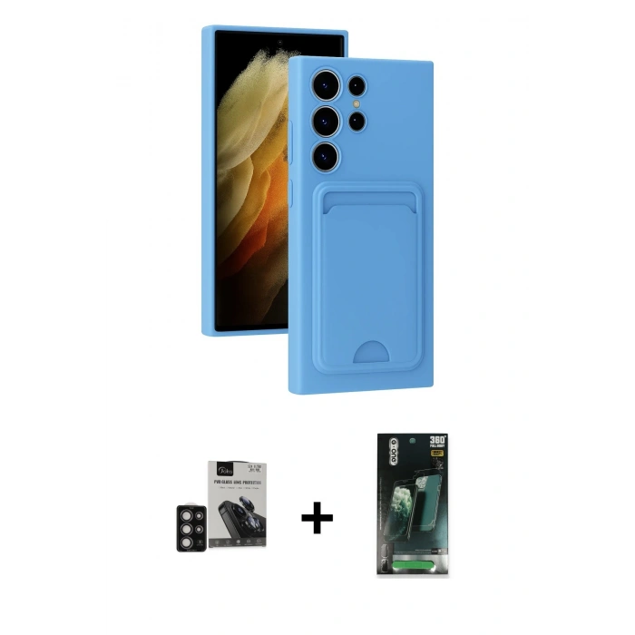 MARSİLYAN™- Galaxy S24 Ultra Kılıf Vadi Çizgi Prime - Siyah 360 Mat Full Body Arka Koruyucu + PVD Metal Kamera Lens - DNMR