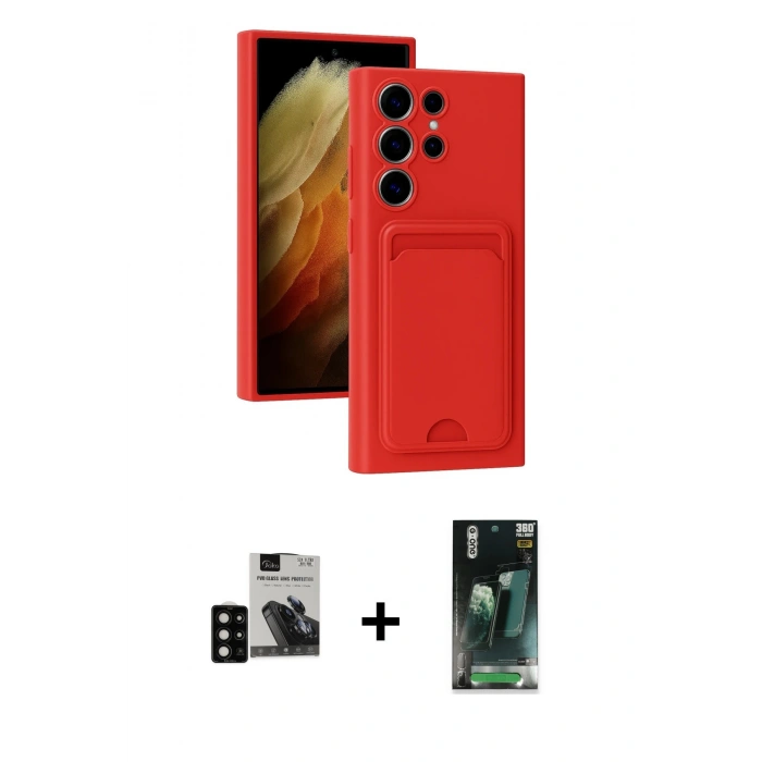 MARSİLYAN™- Galaxy S24 Ultra Kılıf Vadi Çizgi Prime - Siyah 360 Mat Full Body Arka Koruyucu + PVD Metal Kamera Lens - SH