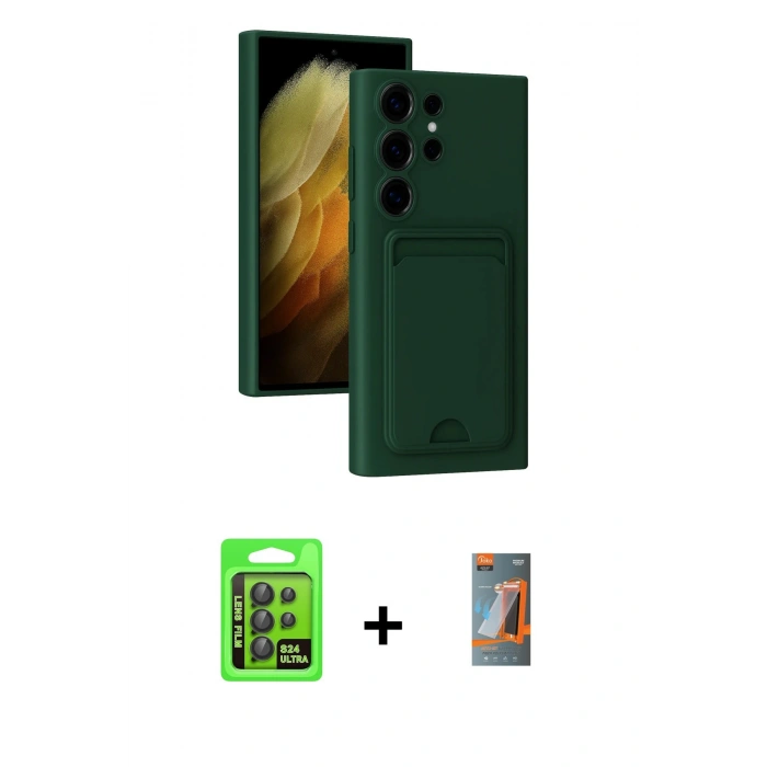 MARSİLYAN™- Galaxy S24 Ultra Kılıf Vadi Çizgi Prime - Siyah AutoKit 5in1 Fiber Hayalet Polymer Nano Ekran Koruyucu + Raze Metal Kamera Lens - SH