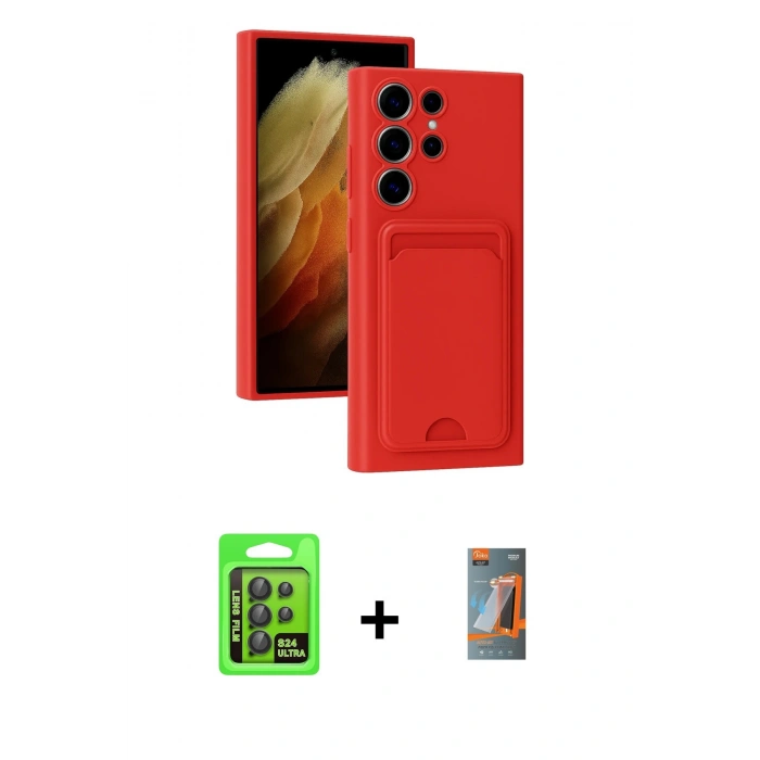 MARSİLYAN™- Galaxy S24 Ultra Kılıf Vadi Çizgi Prime - Siyah AutoKit 5in1 Fiber Hayalet Polymer Nano Ekran Koruyucu + Raze Metal Kamera Lens - SH