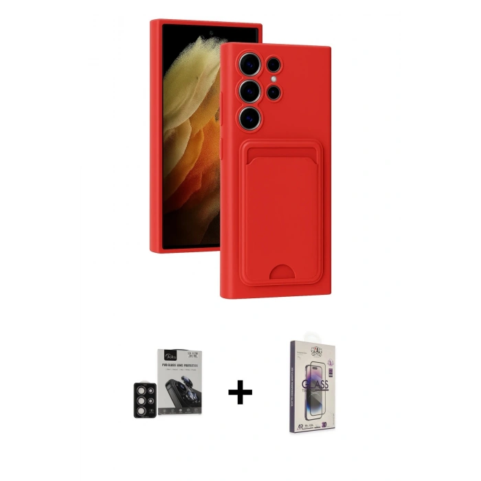MARSİLYAN™- Galaxy S24 Ultra Kılıf Vadi Çizgi Prime - Siyah Bilvis 3D Cam Ekran Koruyucu + PVD Metal Kamera Lens - DNMR