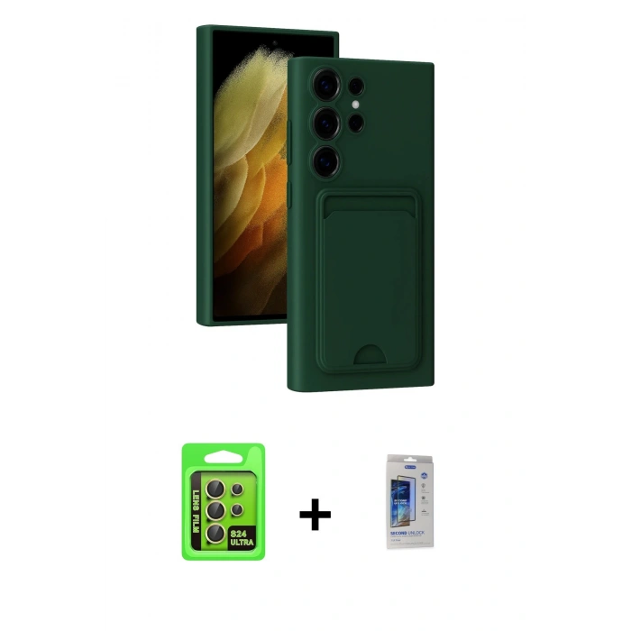 MARSİLYAN™- Galaxy S24 Ultra Kılıf Vadi Çizgi Prime - Siyah Durable Full Glue Curved Cam + Raze Metal Kamera Lens - SI