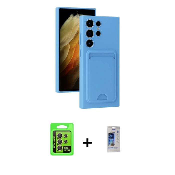 MARSİLYAN™- Galaxy S24 Ultra Kılıf Vadi Çizgi Prime - Siyah Durable Full Glue Curved Cam + Raze Metal Kamera Lens - SI