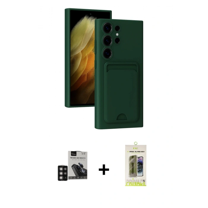 MARSİLYAN™- Galaxy S24 Ultra Kılıf Vadi Çizgi Prime - Siyah Joko Magic 5D Hayalet Cam + PVD Metal Kamera Lens - DNMR