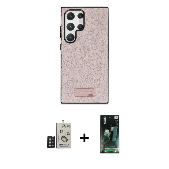 MARSİLYAN™- Galaxy S24 Ultra Kılıf Vadi Klasik Serisi - Şeffaf 360 Full Body Arka Koruyucu + Bilvis Titan Kamera Lens - DNMR