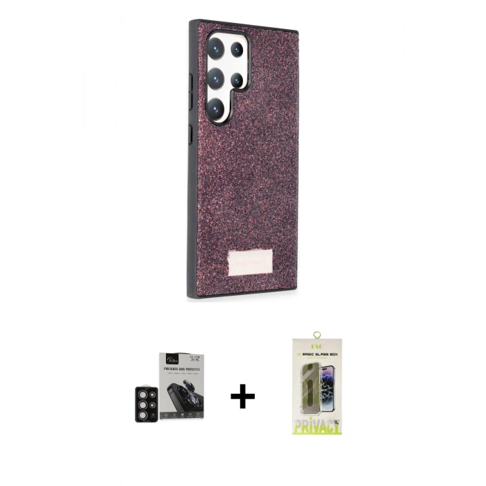 MARSİLYAN™- Galaxy S24 Ultra Kılıf Vadi Klasik Serisi - Siyah Joko Magic 5D Hayalet Cam + PVD Metal Kamera Lens - DNMR