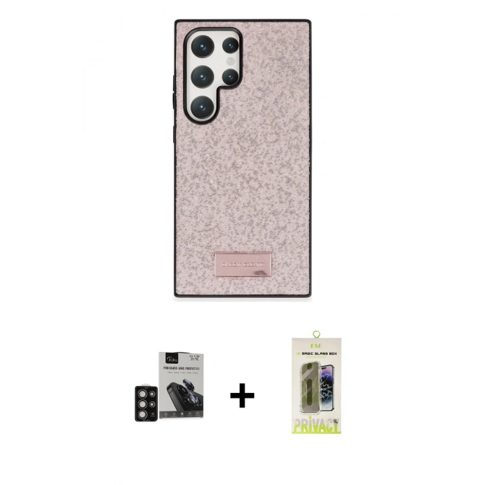 MARSİLYAN™- Galaxy S24 Ultra Kılıf Vadi Klasik Serisi - Siyah Joko Magic 5D Hayalet Cam + PVD Metal Kamera Lens - DNMR