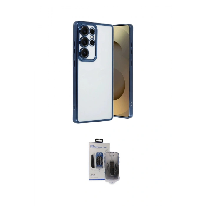MARSİLYAN™- Galaxy S24 Ultra Kılıf Vadi Minimal - Siyah Vanessa Magic Hayalet Cam