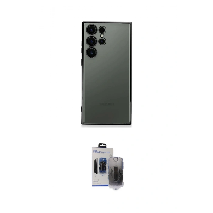 MARSİLYAN™- Galaxy S24 Ultra Kılıf Vadi Minimal - Siyah Vanessa Magic Hayalet Cam