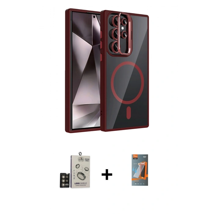MARSİLYAN™- Galaxy S24 Ultra Kılıf Yadigar Asil Koleksiyonu - Siyah AutoKit 5in1 Fiber Hayalet Polymer Nano Ekran Koruyucu + Bilvis Titan Kamera Lens - GD