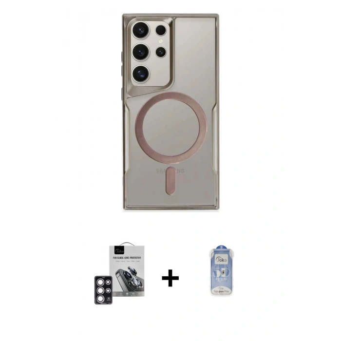 MARSİLYAN™- Galaxy S24 Ultra Kılıf Yadigar Klasik Özel Seri - Siyah Joko Magic 5D Cam + PVD Metal Kamera Lens - PE