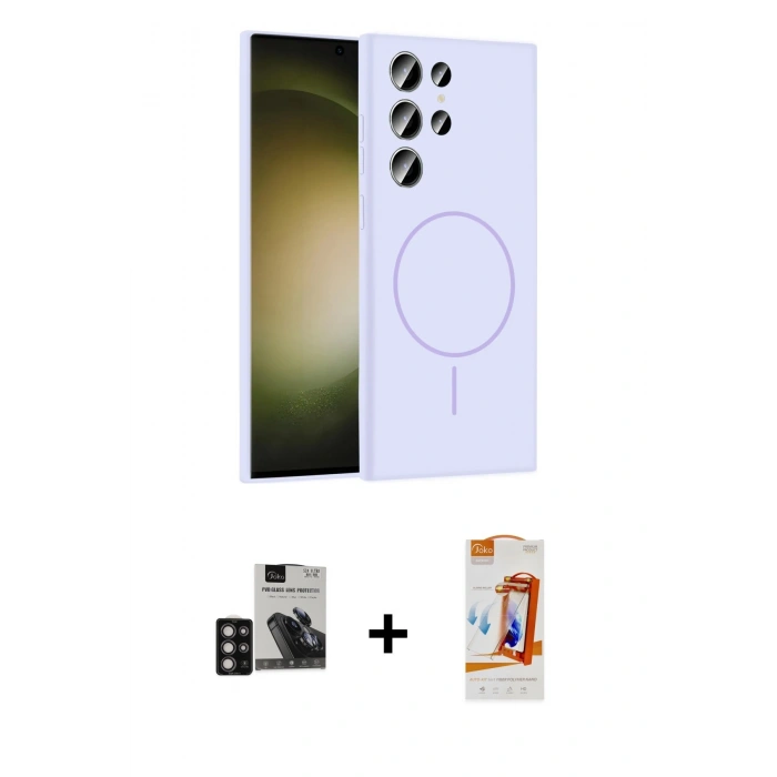 MARSİLYAN™- Galaxy S24 Ultra Kılıf Yankı Form Serisi - Siyah AutoKit 5in1 Fiber Polymer Nano Ekran Koruyucu + PVD Metal Kamera Lens - DNMR