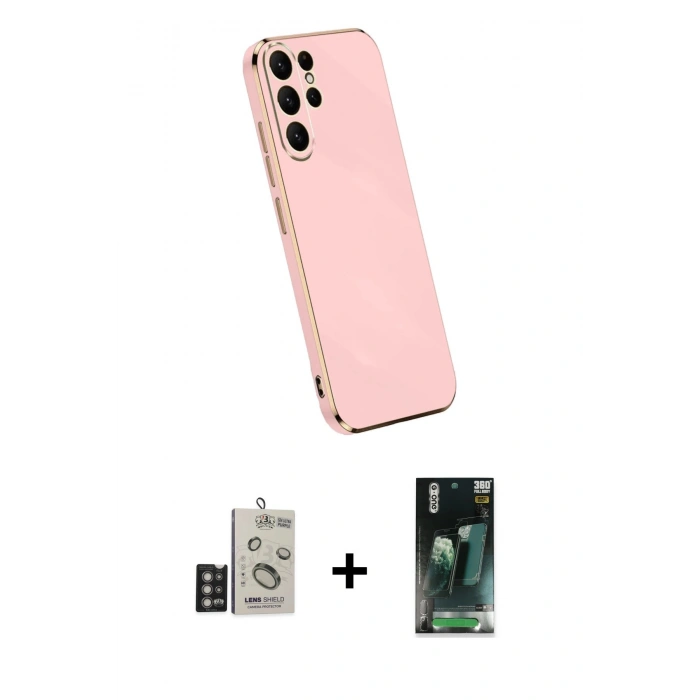 MARSİLYAN™- Galaxy S24 Ultra Kılıf Yankı Serisi - Şeffaf 360 Full Body Arka Koruyucu + Bilvis Titan Kamera Lens - DNMR