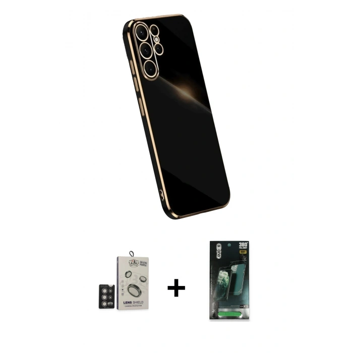 MARSİLYAN™- Galaxy S24 Ultra Kılıf Yankı Serisi - Şeffaf 360 Full Body Arka Koruyucu + Bilvis Titan Kamera Lens - DNMR