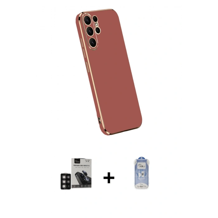 MARSİLYAN™- Galaxy S24 Ultra Kılıf Yankı Serisi - Siyah Joko Magic 5D Cam + PVD Metal Kamera Lens - DNMR