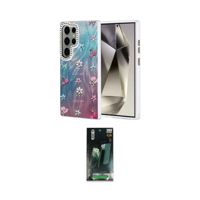 MARSİLYAN™- Galaxy S24 Ultra Kılıf Zirve Modern Prime - Siyah 360 Mat Full Body Arka Koruyucu