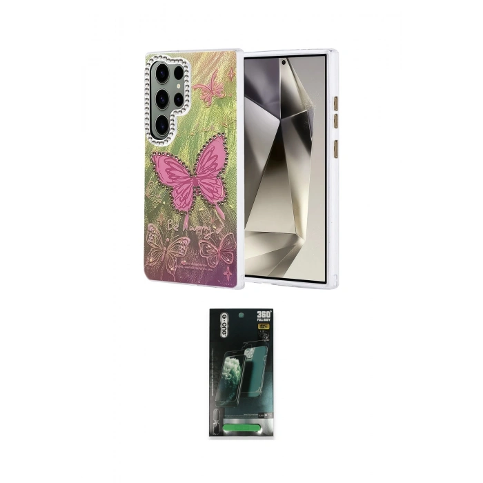 MARSİLYAN™- Galaxy S24 Ultra Kılıf Zirve Modern Prime - Siyah 360 Mat Full Body Arka Koruyucu
