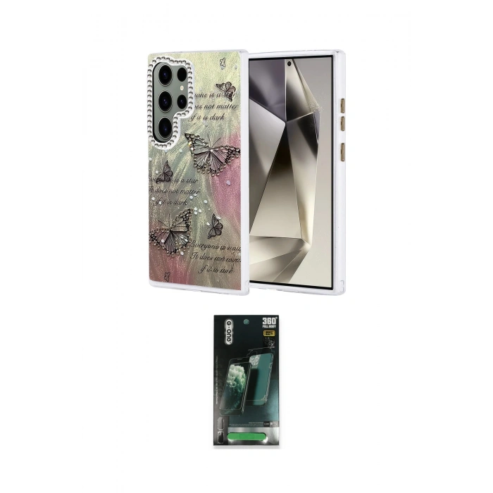 MARSİLYAN™- Galaxy S24 Ultra Kılıf Zirve Modern Prime - Siyah 360 Mat Full Body Arka Koruyucu