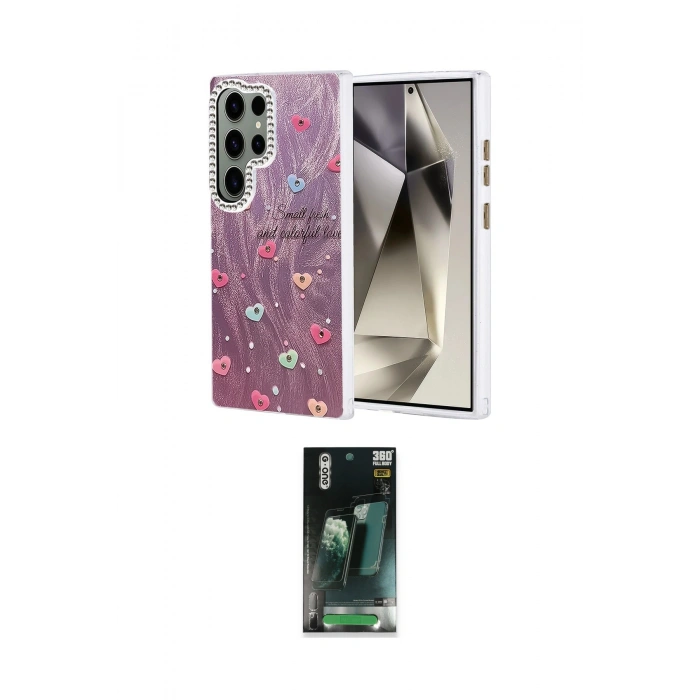 MARSİLYAN™- Galaxy S24 Ultra Kılıf Zirve Modern Prime - Siyah 360 Mat Full Body Arka Koruyucu