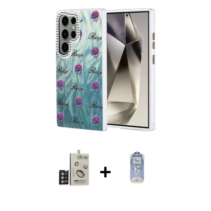 MARSİLYAN™- Galaxy S24 Ultra Kılıf Zirve Modern Prime - Siyah Joko Magic 5D Cam + Bilvis Titan Kamera Lens - DNMR