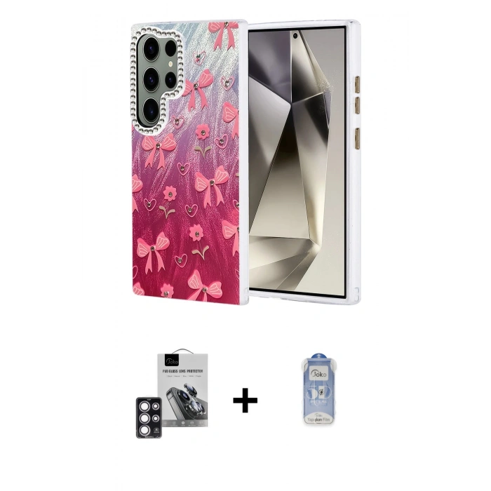 MARSİLYAN™- Galaxy S24 Ultra Kılıf Zirve Modern Prime - Siyah Joko Magic 5D Cam + PVD Metal Kamera Lens - PE