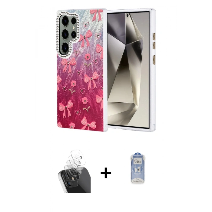 MARSİLYAN™- Galaxy S24 Ultra Kılıf Zirve Modern Prime - Siyah Joko Magic 5D Cam + Kamera Lens Koruma Cam - SF