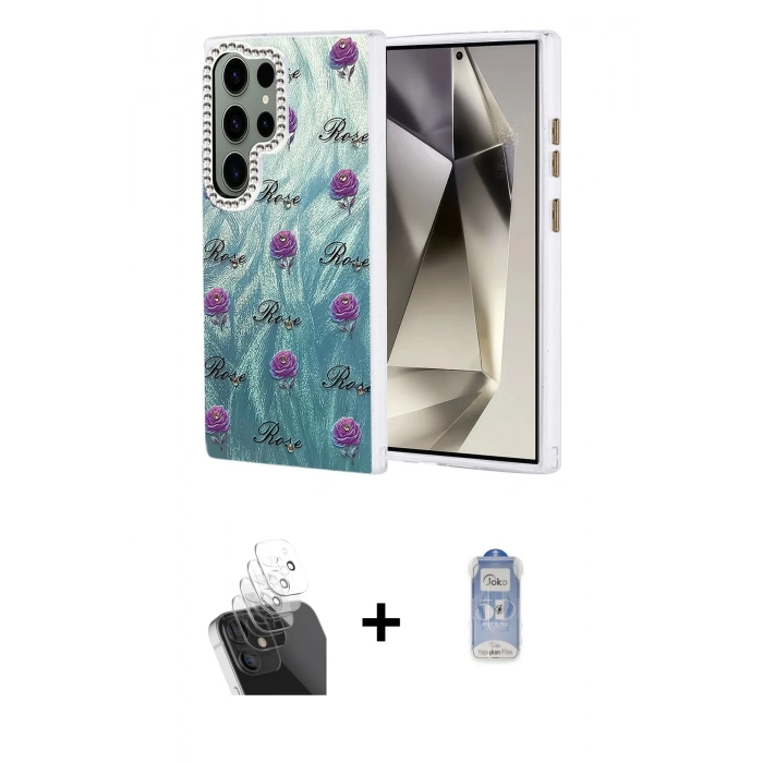 MARSİLYAN™- Galaxy S24 Ultra Kılıf Zirve Modern Prime - Siyah Joko Magic 5D Cam + Kamera Lens Koruma Cam - SF