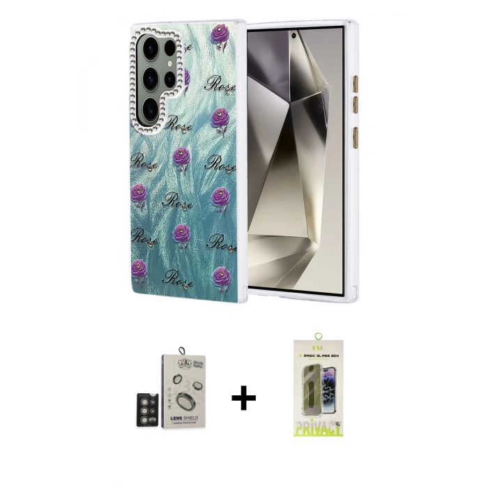 MARSİLYAN™- Galaxy S24 Ultra Kılıf Zirve Modern Prime - Siyah Joko Magic 5D Hayalet Cam + Bilvis Titan Kamera Lens - DNMR
