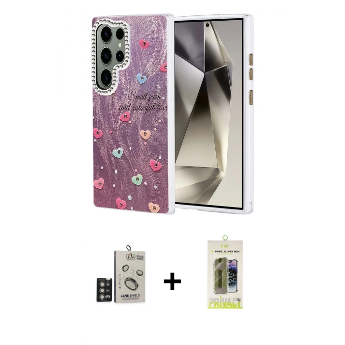 MARSİLYAN™- Galaxy S24 Ultra Kılıf Zirve Modern Prime - Siyah Joko Magic 5D Hayalet Cam + Bilvis Titan Kamera Lens - DNMR