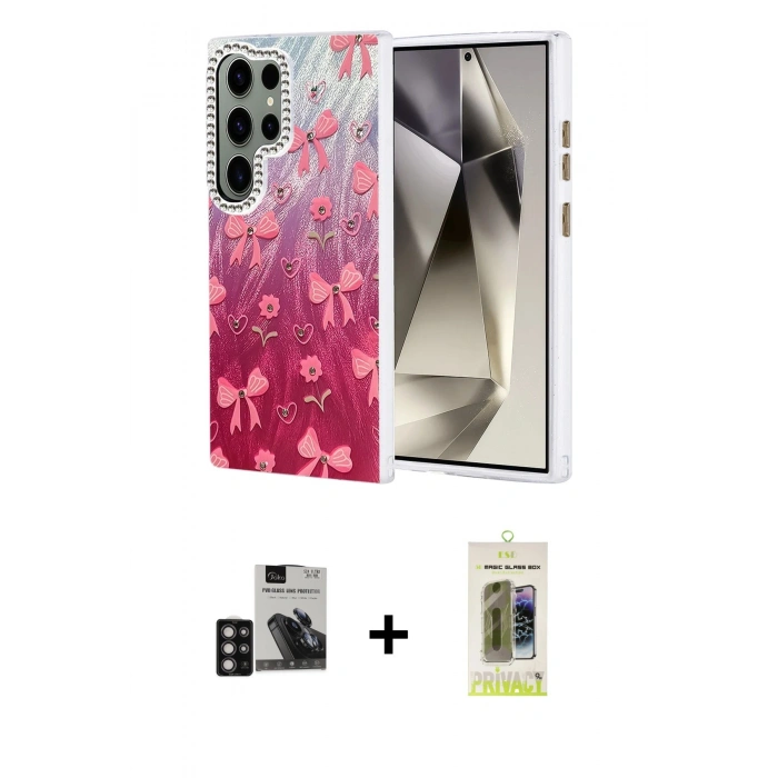 MARSİLYAN™- Galaxy S24 Ultra Kılıf Zirve Modern Prime - Siyah Joko Magic 5D Hayalet Cam + PVD Metal Kamera Lens - DNMR